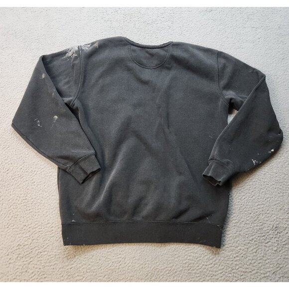 Carhartt Sweatshirt Mens Large Original 001 Black Paint Splatter Thrashed Grunge - Picture 10 of 11